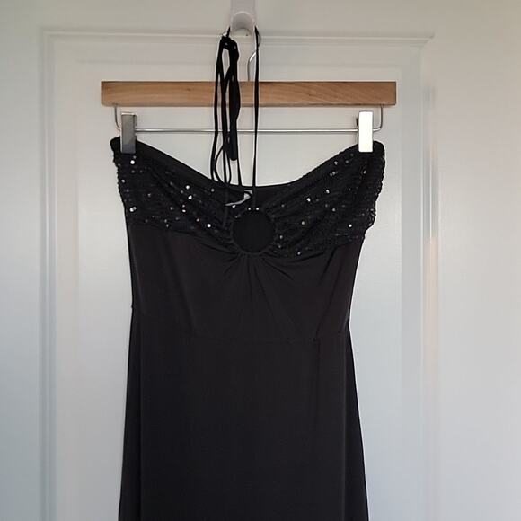 Lucy In the Sky Milly Halter Maxi Dress Black, M - Picture 4 of 8